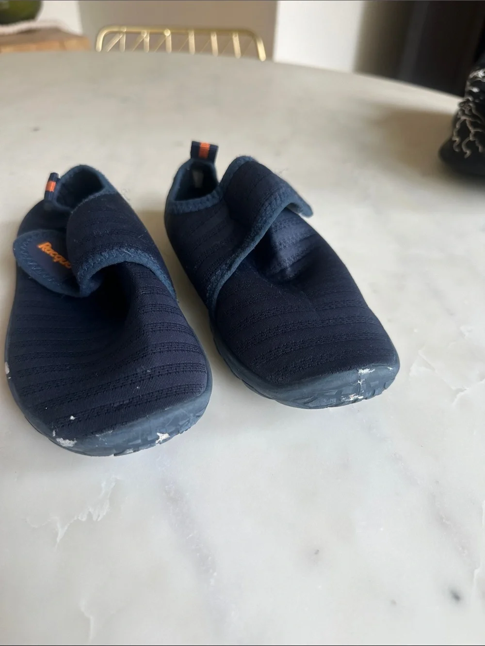 Kids Navy Blue Hook-and-Loop Water Shoes